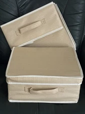 Martha Stewart Foldable Storage Bins Cubes Boxes with Lid  Storage Box Cubby TWO