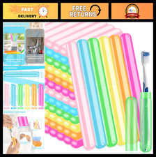 100 PCS Toothbrush Holders - Portable Plastic Cases, Dust-Proof  Breathable, Tr