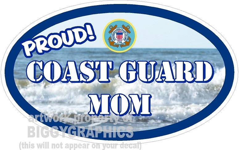BIGGYGRAPHICS COAST GUARD MOM VINYL DECAL PROUD