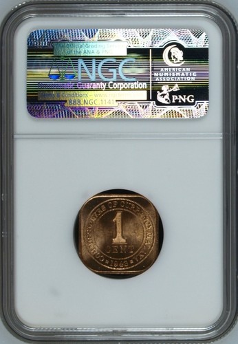 Mazuma *N983 NGC Malaya King George VI 1943 1 Cent MS65RD - Picture 2 of 2