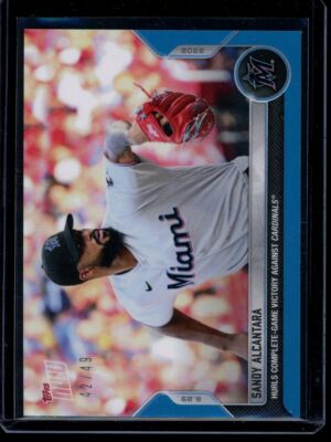 2022 Topps Now #435 Sandy Alcantara Blue Parallel Card #d 42/49