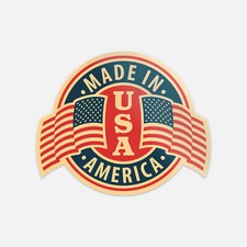 Made In USA America Flag Emblem Badge Vinyl Sticker Decal