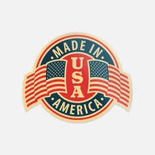 Made In USA America Flag Emblem Badge Vinyl Sticker Decal