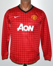 MANCHESTER UNITED 2012/2013 HOME FOOTBALL SHIRT LONG SLEEVE SIZE YL BOYS