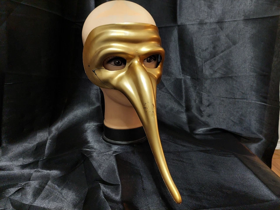 MASCARADA HALLOWEEN MARDI GRAS MEDIEVAL PLAGA DOCTOR ORO 3D MÁSCARA ADULTO Foto 4 de 4