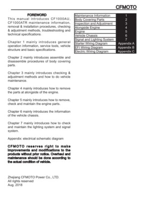 CF MOTO CFORCE 520 S L 2018 ATV Service Manual | eBay