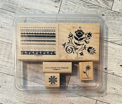 Stampin' Up! RAZZLE DAZZLE Stamp Set of 5 (Flowers, good to dream, patterns)