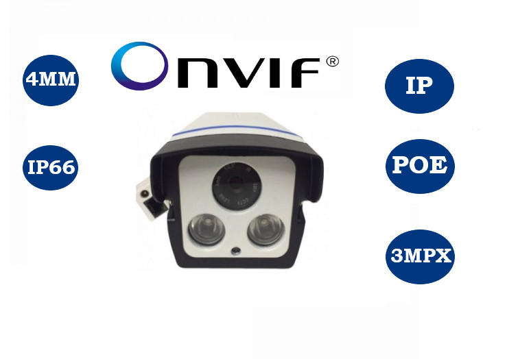 Sicurezza Casa 3MPX: Telecamera IP PoE ONVIF LAN - Qualità HD 4mm