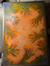 Vivian Fishbone "Seven Deadly Sins - Envy" Mixed Media Painting- Signed/Framed