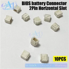 10PCS Laptop CMOS Battery Connector RTC BIOS Battery Slot Horizontal 2pin Slot