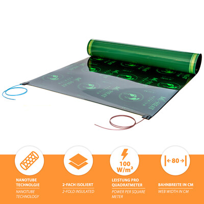 Elektrische Fußbodenheizung Heizung Infrarot Elektro Laminat Parkett Vinyl 100W