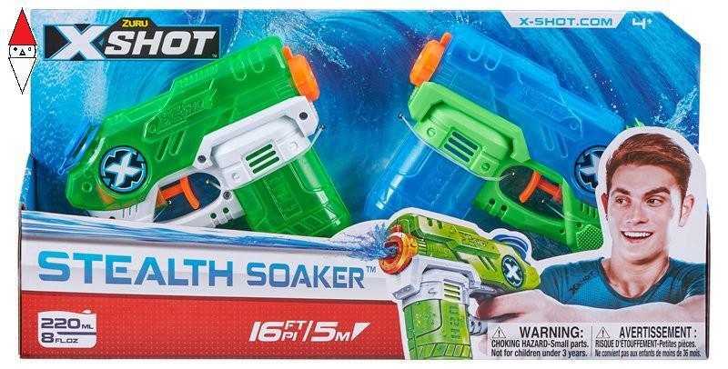 GIOCO ESTIVO ZURU X-SHOT WATER WARFARE-WATER BLASTER-DOUBLE SMALL STEALTH SOAKER