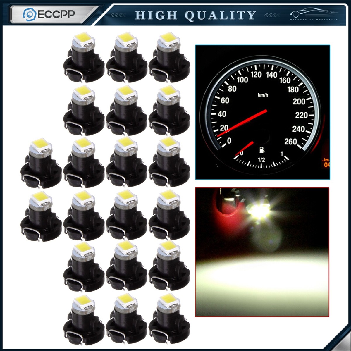 20Pcs White T3 Neo Wedge 1SMD LED Cluster Dash A/C Climate Light Bulbs For  Acura | eBay, image size:1200x1200