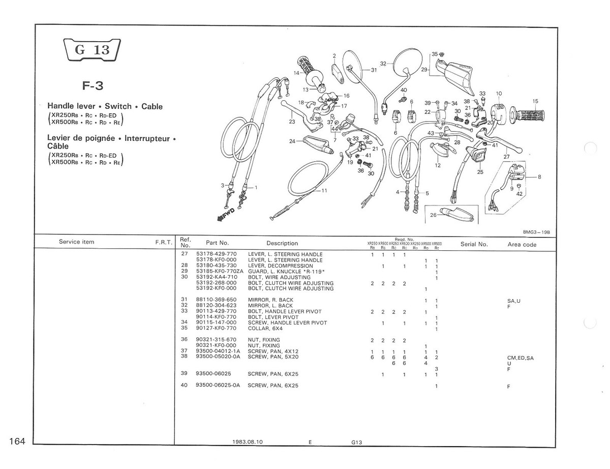 1980-1984 Honda XR500R XR250R Parts Manual Spares Catalog List 