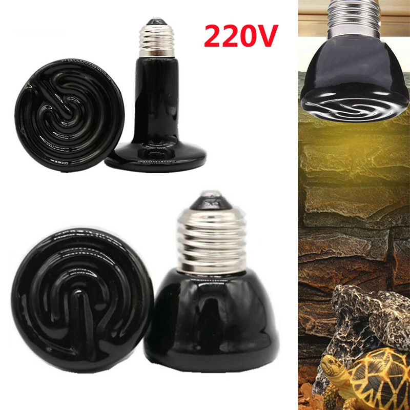 Pet Heating Lamp Black Infrared Ceramic Reptile Heat Emitter