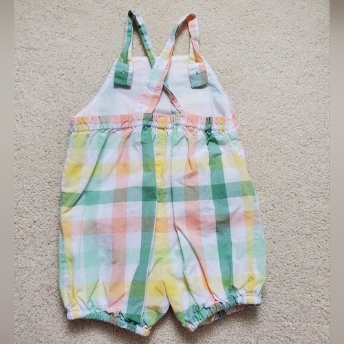 Janie and Jack Baby Overall Romper in Faded Jade Plaid sz6-12m - Picture 12 of 13