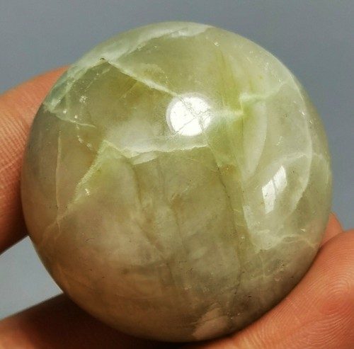 RARE NATURAL green moonstones QUARTZ CRYSTAL Sphere Palm HEALING - Picture 5 of 10
