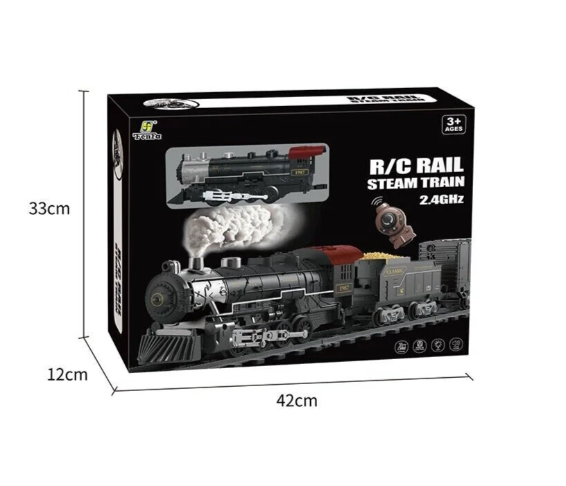 Remote Control Big Scale Steam Train Set with Sound & Light Freight Cars - Image 2 of 4