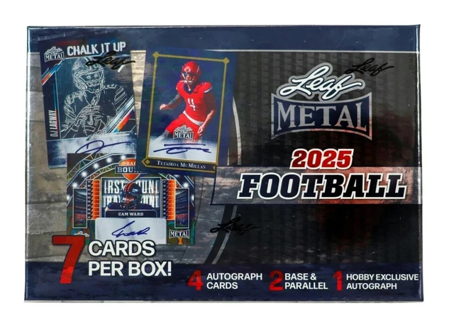 2025 LEAF METAL FOOTBALL FACTORY SEALED HOBBY BOX (4 autos)
