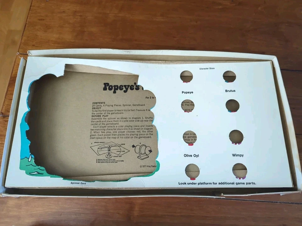 POPEYE'S Treasure Map Game - Vintage 1977 - Ages 7-12 -  COMPLETE - Whitman - Image 4 of 4