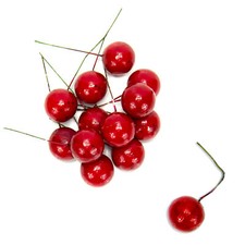 12 k&uuml;nstliche Beeren, Gesteck Dekoration, Weihnachtsdekoration, Dekokugeln rot
