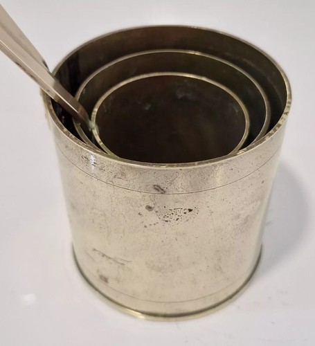 Brass Antique Vintage Rum Measures Ladles Engraved Bar Pub Set 3 Hanging - Picture 19 of 23
