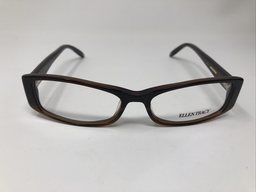 ELLEN TRACY EYEGLASSES FRAME GALLE BROWN LAMINATE 53-16-140 FLEX HINGE F272