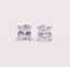 CZ Princess Square Basket Stud Earrings - 14K Yellow Gold Plated Sterling Silver