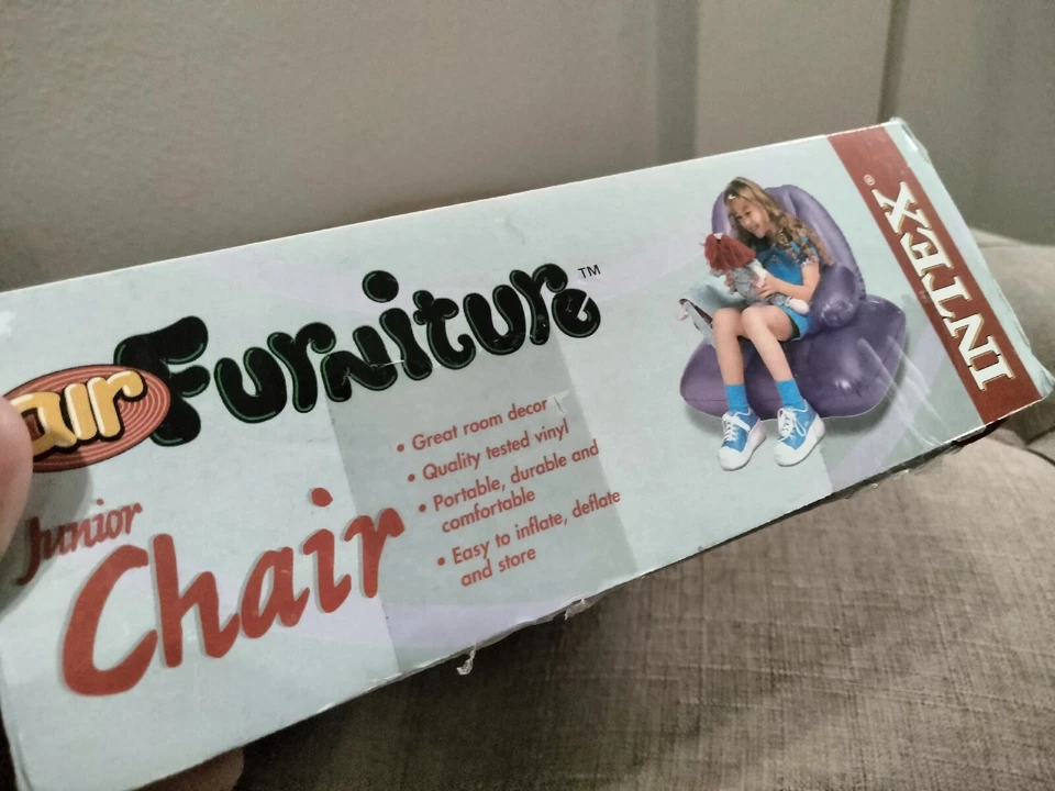 De colección Intex Air Furniture Silla Junior Dormitorio Niño Inflable Años 90 Púrpura Y2k Foto 4 de 4