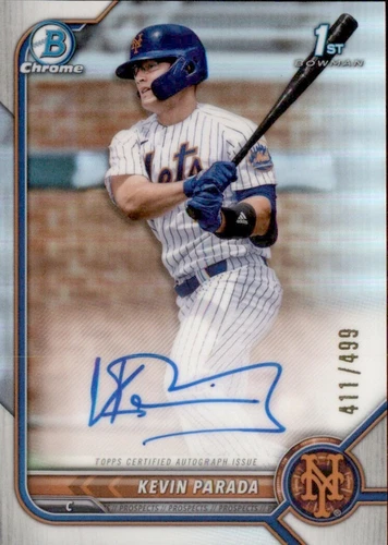 2022 BOWMAN CHROME 1ST AUTO REFRACTOR NEW YORK METS - KEVIN PARADA /499 #CDA-KP