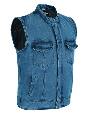 Jeansweste Motorrad Rustikal Biker Motorradweste Schnitt Distressed Club