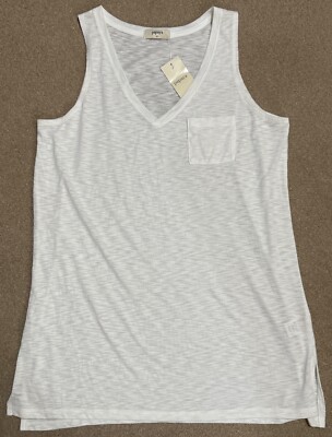 NWT PAPAYA MATALAN WHITE LONG VEST TOP SIZE M