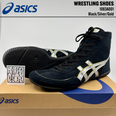 ASICS Wrestling Boxing Shoes 1083A001 EX-EO TWR900 Black/Silver/Gold Japan