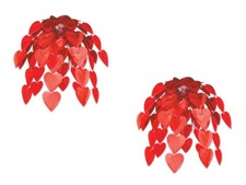 Heart Cascade Pack of 2 Wedding Decorations Hanging Valentine's Day Red Party