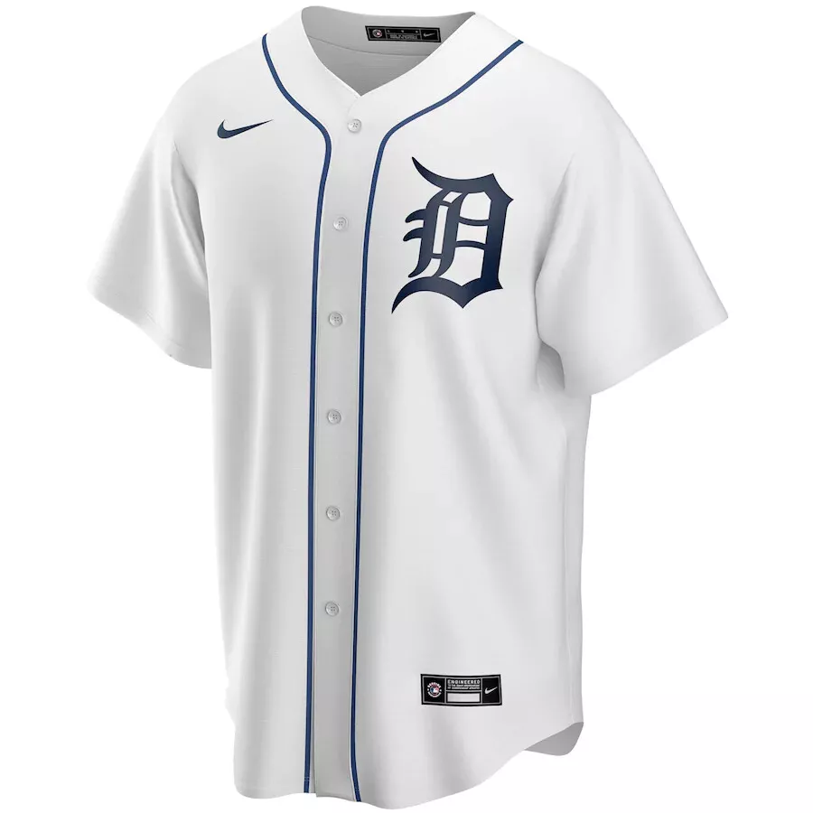 Men's Nike White Detroit Tigers Home Replica Team Jersey