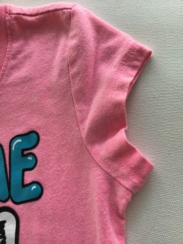 EUC Bright Pink JUSTICE Raccoon T SHIRT Tee Top Hug Me Heart Size 6 - Picture 5 of 7