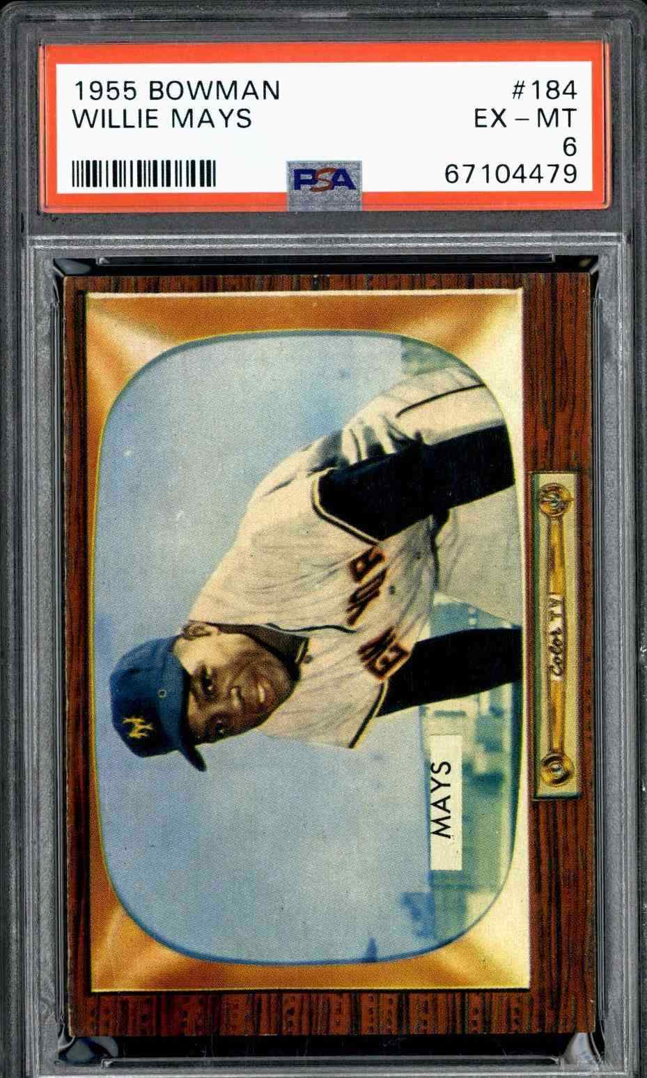 1955 Bowman #184 Willie Mays - PSA 6