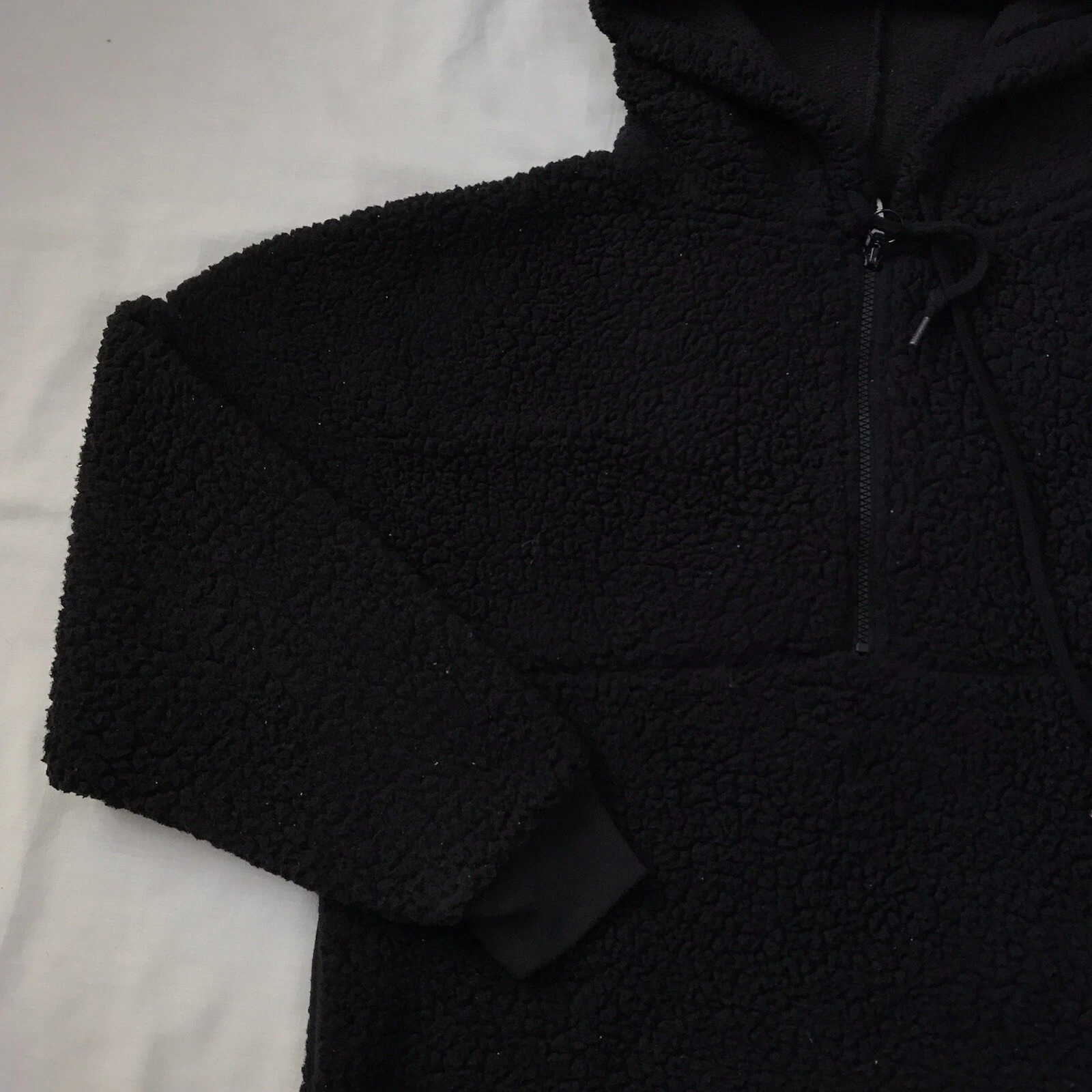 UNDERCOVER Felpa con cappuccio ROSA Victoria’s Secret nera M media Teddy Sherpa 1 4 zip