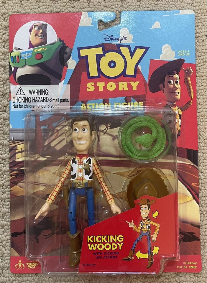 (Vintage) 1995 Thinkway Disney Pixar TOY STORY LOTE. Woody, Buzz, Hamm, Rex - MOSC Foto 4 de 4