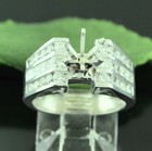 1.75 ct 14k Solid White Gold Setting Semi Mount Diamond Ring Princess cut  — photo 2