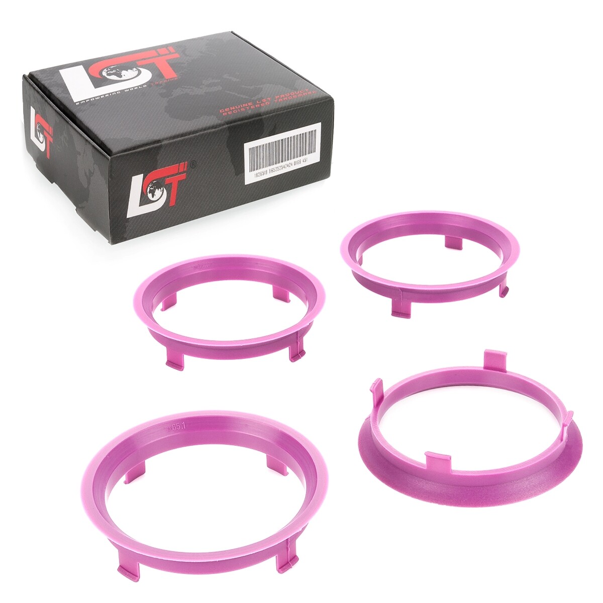 4x Distance Rings Centering Magenta Alloy Wheels Ø 65,1 - Ø 70,1 MM for Vauxhall