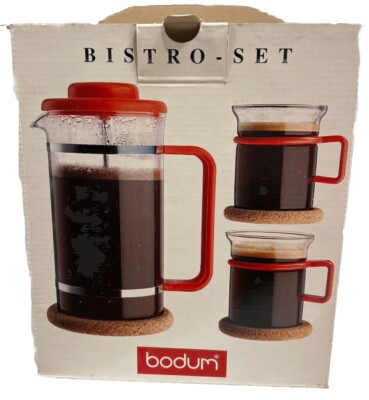 Vintage Bodum Bistro Coffee Set In Black. Made in Switzerland. Never Used. K1508