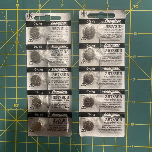 Lot of 10 Energizer 357/303 Silver Oxide Coin Cell Batteries USA Seller