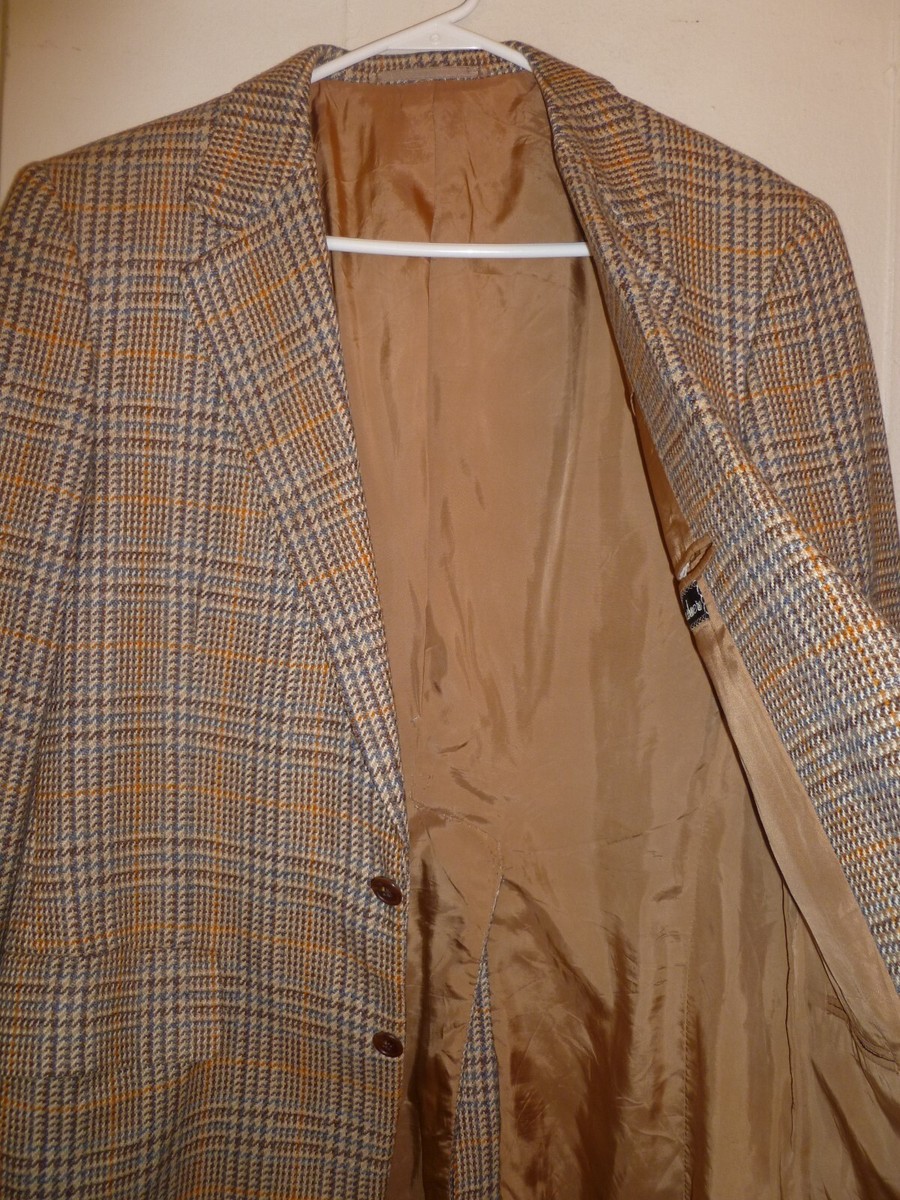 Chester Barrie ENGLAND 100% Cashmere Glen Plaid Blazer Jacket