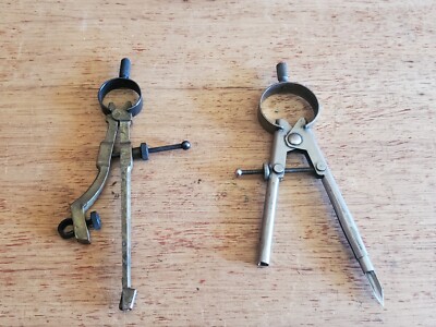 Drafting Drawing Pencil Compass Incomplete Parts Repair Vintage Lot Of 2