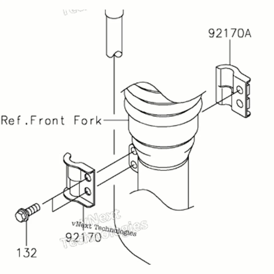 Держатель зажима вилки переднего тормозного шланга для KAWASAKI KLX 140/L/G KLX150L KLX450R - Изображение 3 из 4