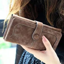 Women Soft Leather Wallet Long Clutch Pocket Credit Card Holder Purse Handbag US