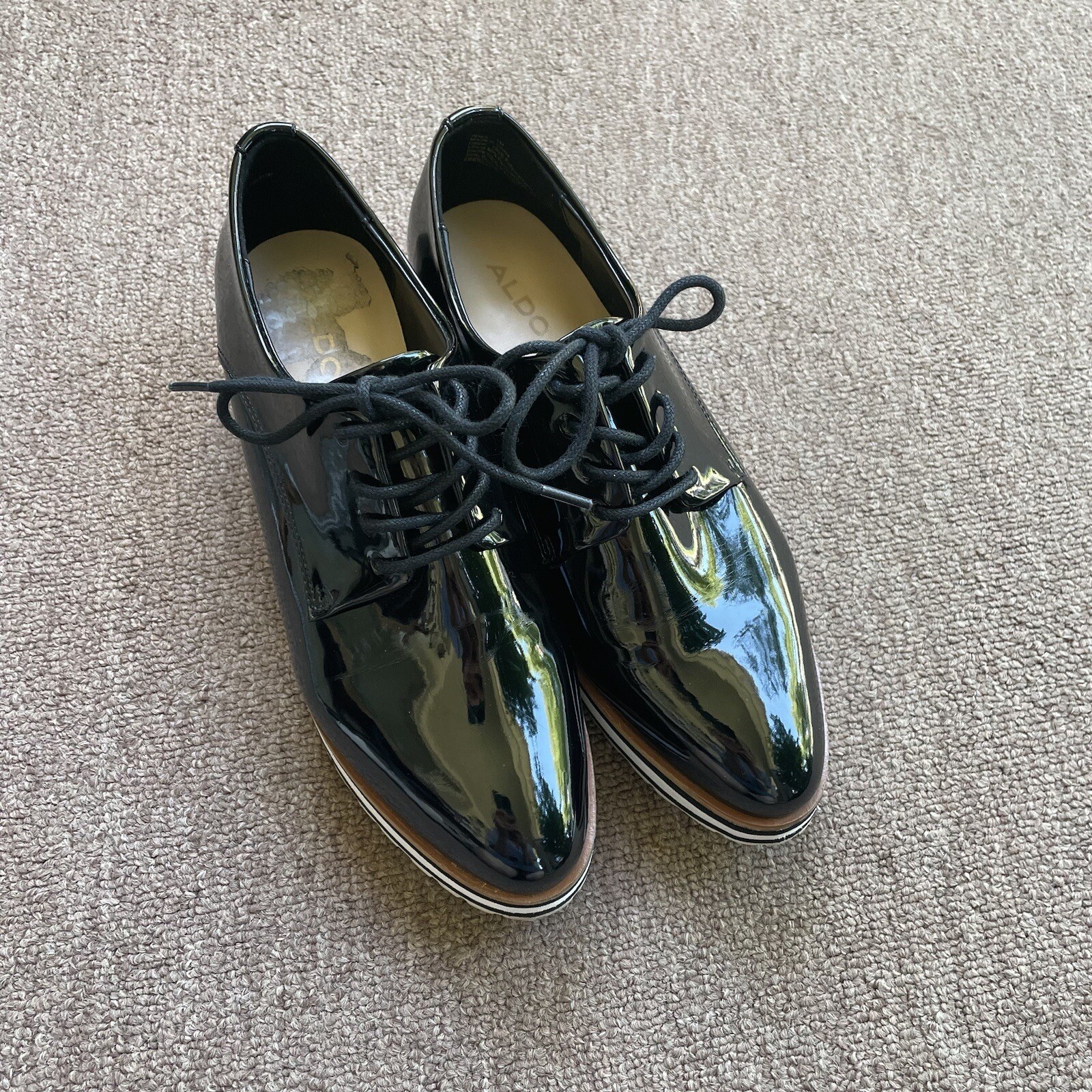 SAOLA Suola a tracolla stringata Aldo Ereillan nera a punta punta punta punta nera Oxford donna 7