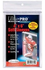 Ultra Pro 4" x 6" Pack of 100 Soft Sleeves Clear NEW Post Card & Photo Sleeves
