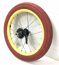 16" Bicycle Rear Yellow Wheel Coaster Brake 2.125" Red Tire Kids Bike #L3
